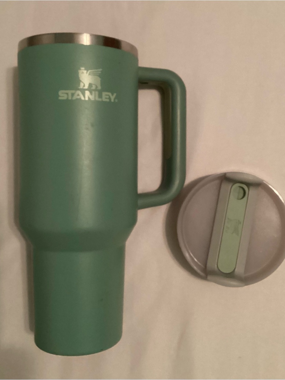 Stanley 40 Oz. Stainless Aqua Green Insulated Mug & Lid Set